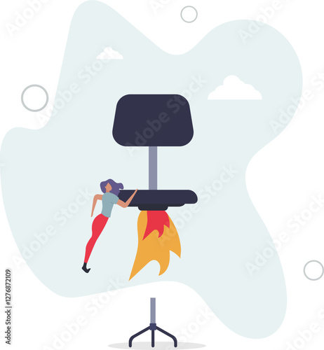 Boost your career development, job promoted to higher position or start new opportunity and motivation to succeed concept,.flat character life .