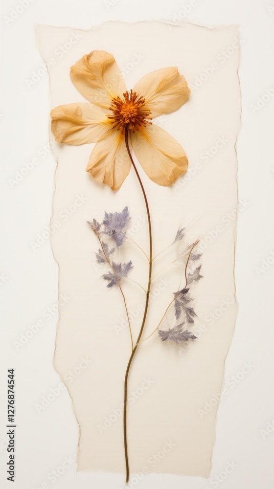 Obraz premium Real pressed spring field flower petal plant art.