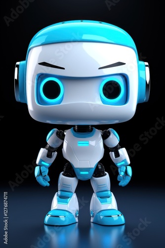 Cute robot futuristic technology astronaut.