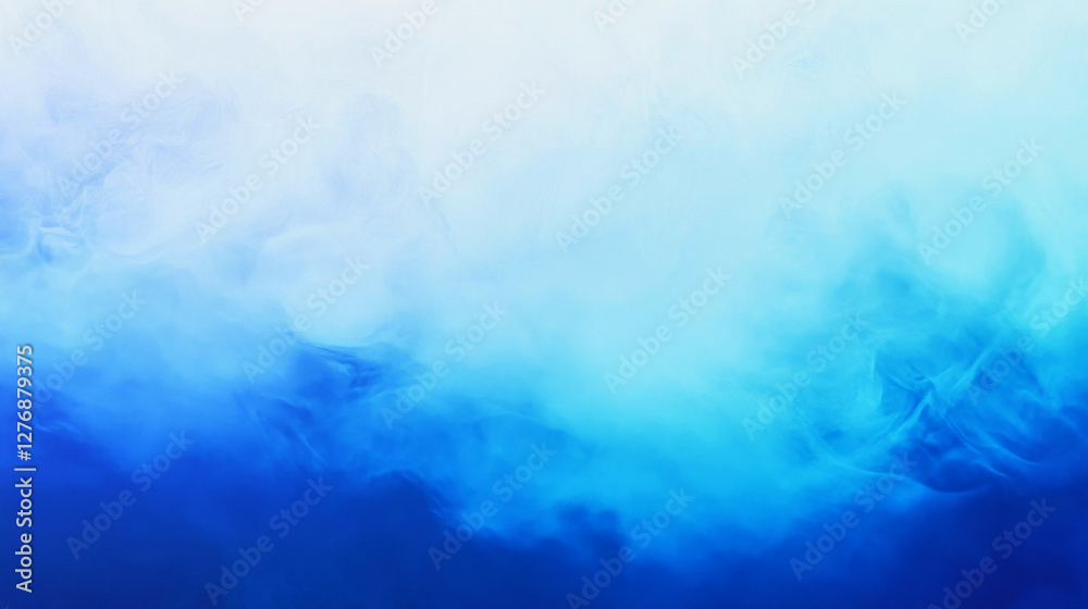 Fototapeta premium Exploration of ethereal abstract gradients in soft cyan and deep blue hues for minimalistic design