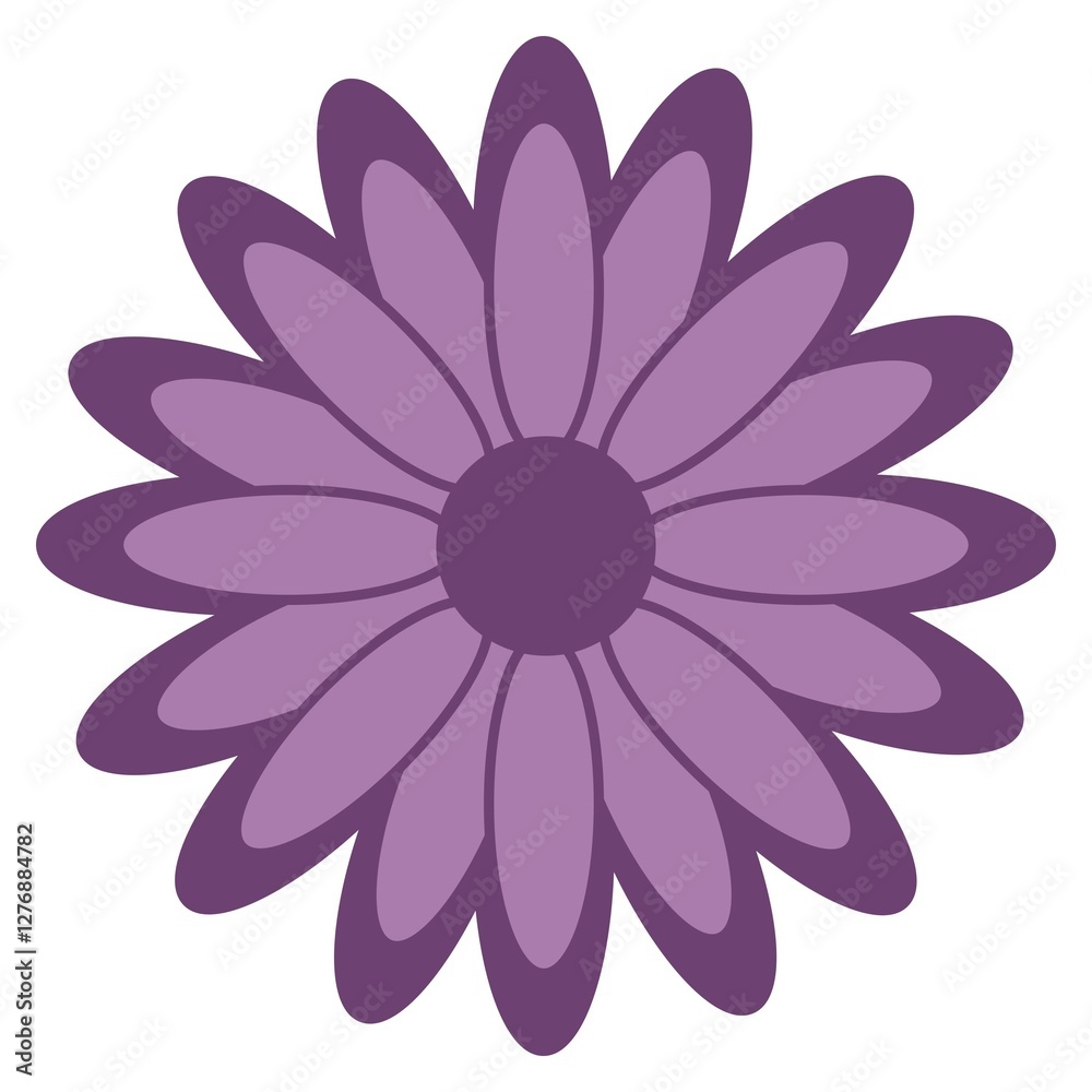Fototapeta premium Flower clip art design on plain white transparent isolated background for card, shirt, hoodie, sweatshirt, apparel, tag, mug, icon, poster or badge
