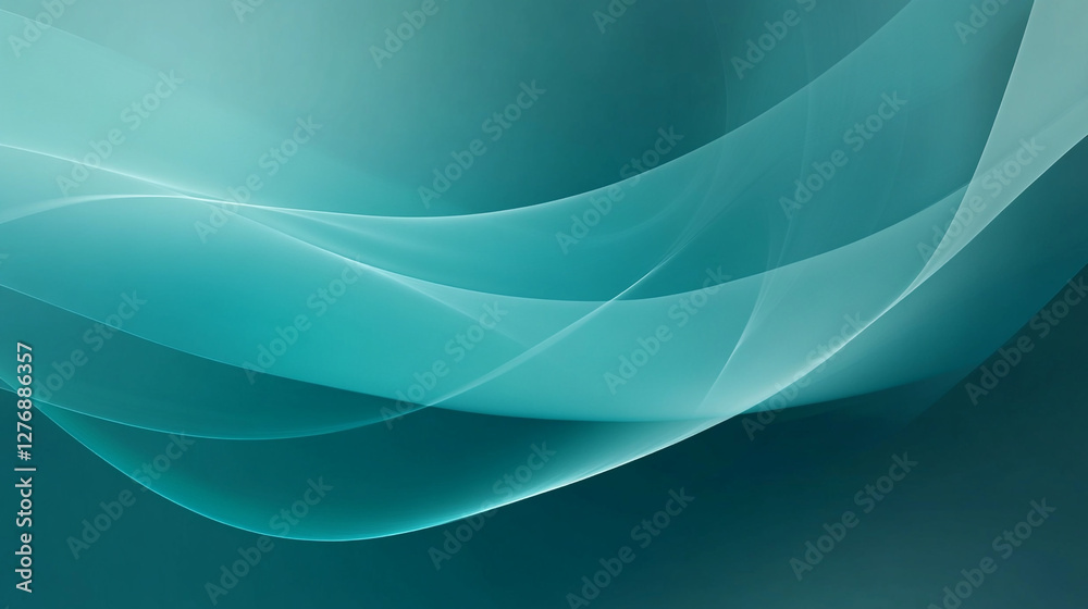 Obraz premium turquoise gradient abstract background, generative ai Abstract wave patterns in soothing teal shades for digital design projects.