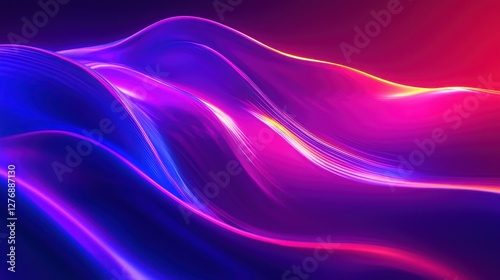 Wallpaper Mural Vibrant abstract waves of purple and pink light create a mesmerizing effect in a dynamic display of color at twilight Torontodigital.ca