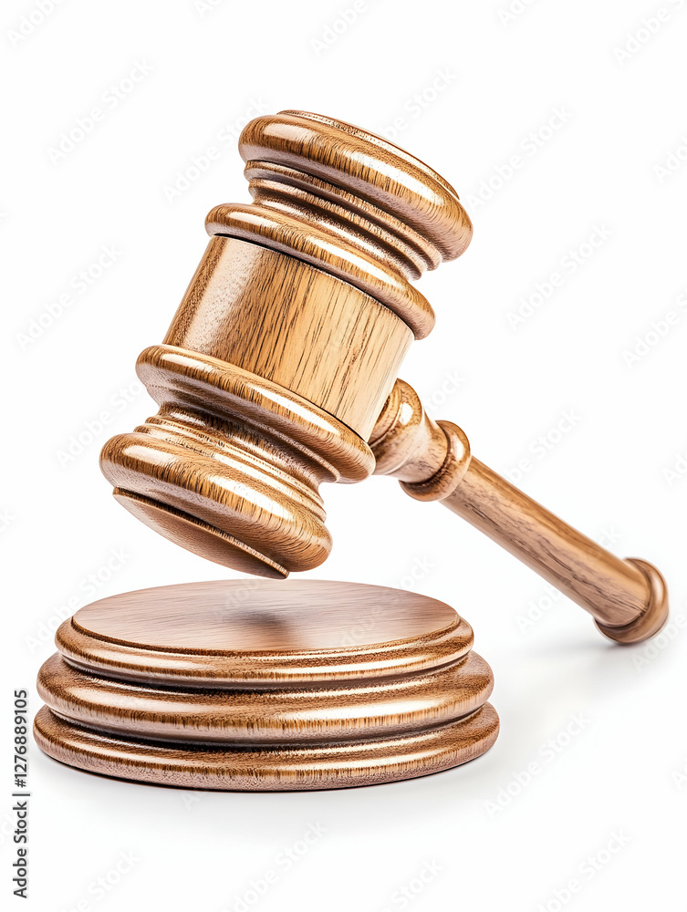 Wooden gavel on sound block, justice concept