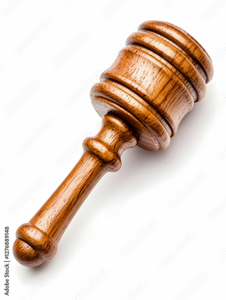Wooden gavel on white background, legal symbol Wooden gavel on white background, legal symbol