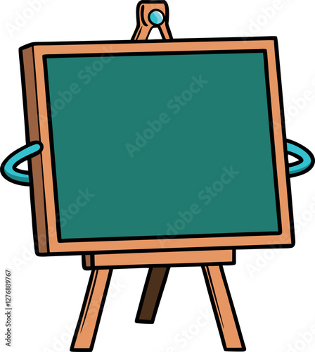 Vibrant and Playful Minimalist Vector Illustration of a Cartoon Chalkboard – High-Quality Digital Art with an Educational, Creative, and Modern Design