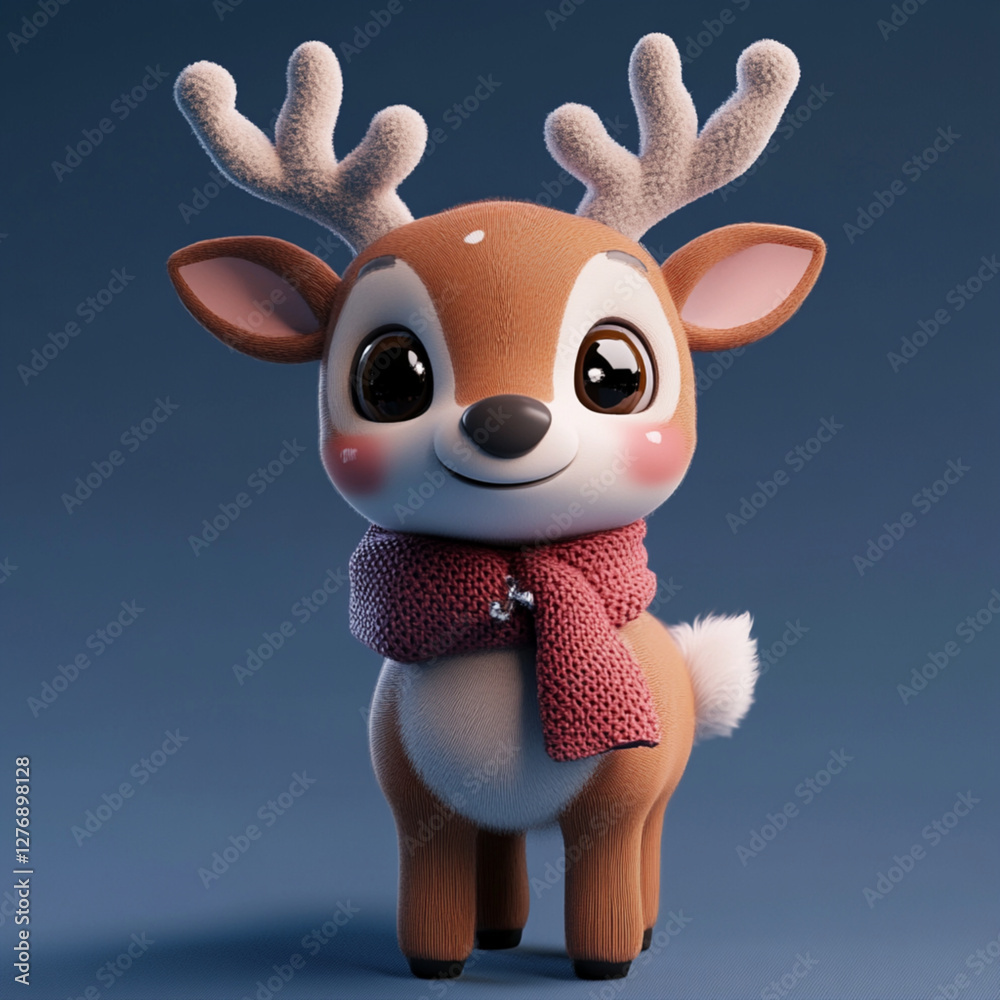 Fototapeta premium Cute 3D Reindeer