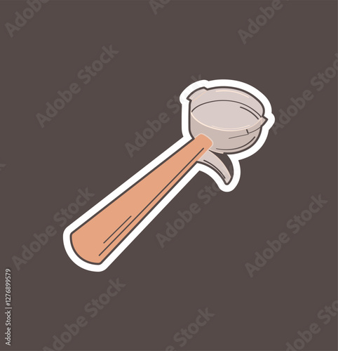 filter holder for espresso coffee machine, vector illustration, vector