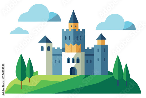 Traditional Irish Castle Vector Art with a Historic Touch