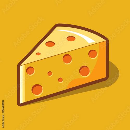 cheese, food, isolated, dairy, yellow, swiss, slice, hole, white, piece, snack, product, vector, milk, illustration, gourmet, emmental, healthy, eating, breakfast, meal, part, portion, fresh, object