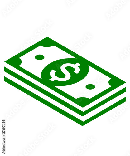 Money clip art design on plain white transparent isolated background for sign, decal, card, shirt, hoodie, sweatshirt, apparel, tag, mug, icon, poster or badge