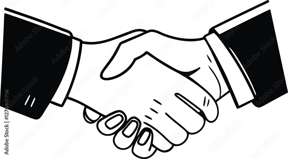 Hand Shake Each Other Business Minimalist Icon Concept Continuous One Line Drawing Illustration In Editable Stroke Hand Shake Each Other Business Minimalist Icon Concept Continuous One Line Drawing Illustration In Editable Stroke