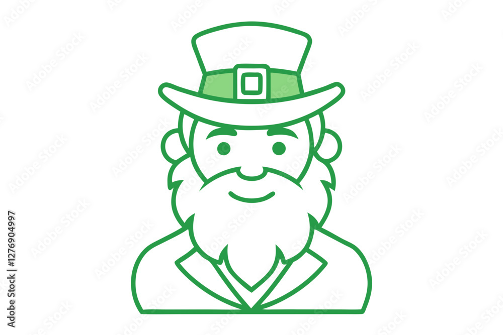St. Patrick's Day Leprechaun Line Drawing Vector Art St. Patrick's Day Leprechaun Line Drawing Vector Art