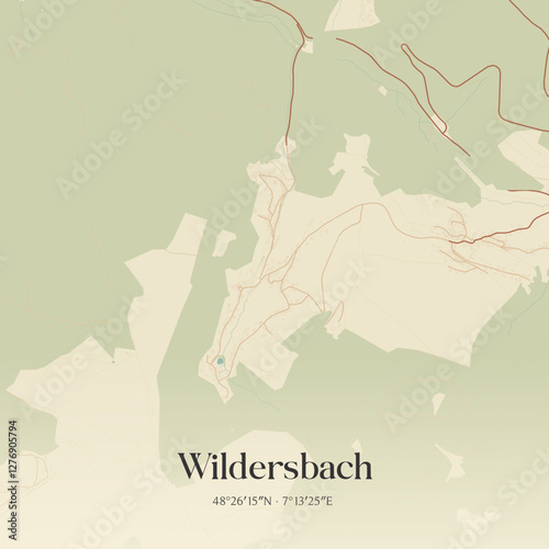 Vintage map of Wildersbach, France.
