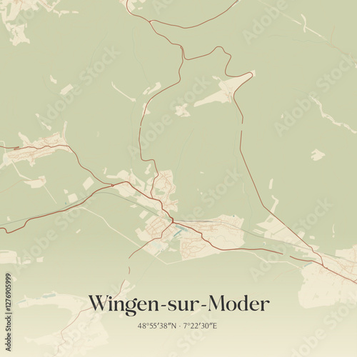Vintage map of Wingen-sur-Moder, France.