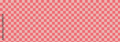 Pink chess pattern. Checkerboard seamless vector illustration. Abstract checkered checkerboard for game. Grid geometric rectangle shape. 