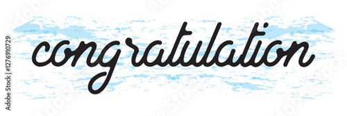 Hand Drawn Congratulations Text Lettering Typography Vector
