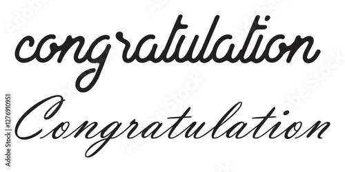 Hand Drawn Congratulations Text Lettering Typography Vector
