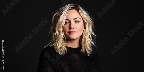 Portrait of a confident woman with blonde hair.