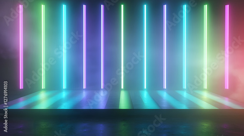 Wallpaper Mural Dynamic light show performance indoor stage visual art display modern ambiance audience engagement spectacle concept Torontodigital.ca