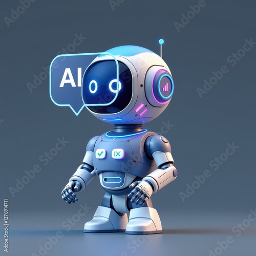 Wallpaper Mural A futuristic AI robot, embodying the cutting-edge of artificial intelligence, stands confidently against a backdrop of complex digital circuitry Torontodigital.ca