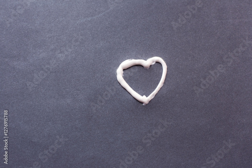 Heart shape created from paste. Love healthy teeth.