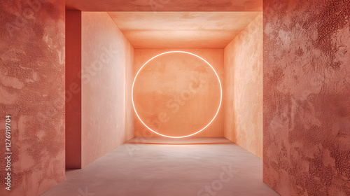 Artistic minimalism in an empty room interior design modern aesthetic soft lighting perspective conceptual space