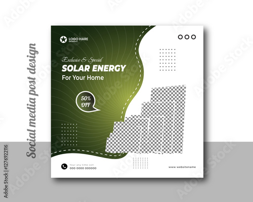 Solar energy for your home social media post design template