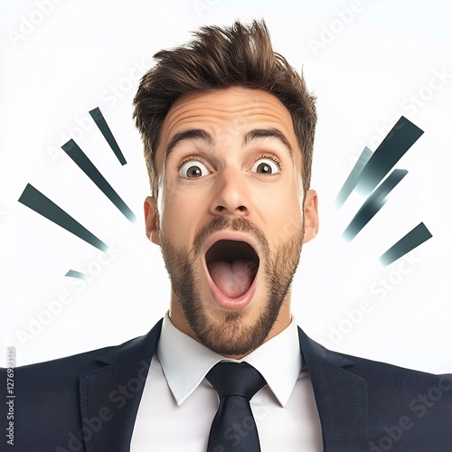 comic businessman stock trade celebration photo