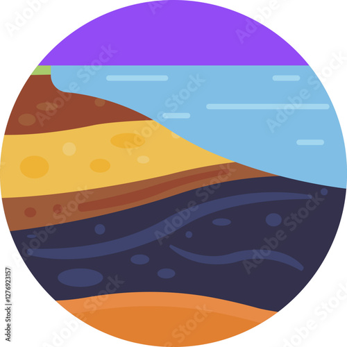 Layers of earth showing the different sedimentary levels formed over time.