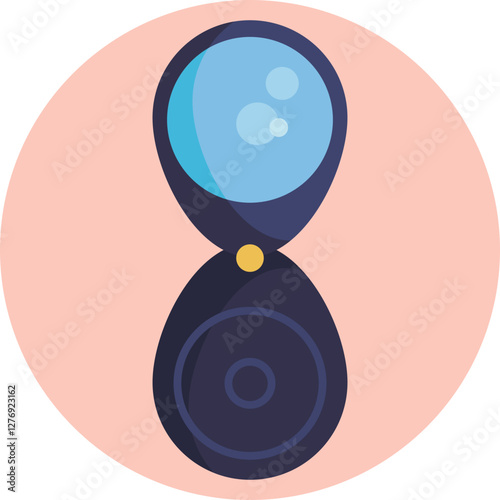 Tool for close examination – A magnifying lens used for inspecting rocks and minerals in detail.
