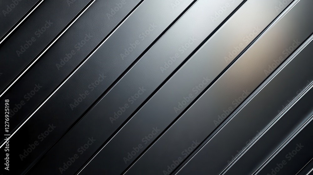 Fototapeta premium Sleek abstract metallic surface with diagonal lines and reflective finish