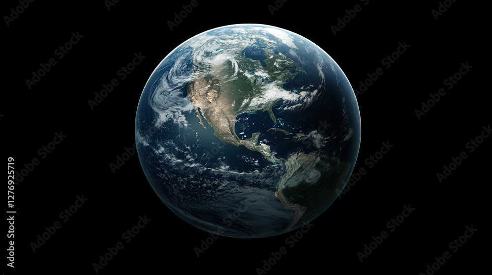 Vibrant portrait of earth from space highlighting continents and oceanic patterns Vibrant portrait of earth from space highlighting continents and oceanic patterns