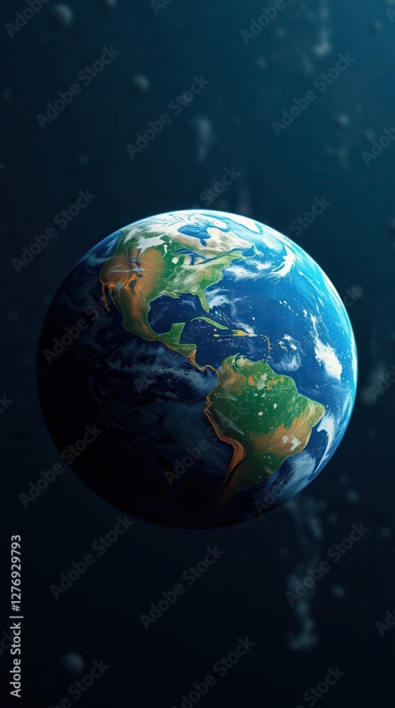 Fototapeta premium The Earth in Space with Shadows