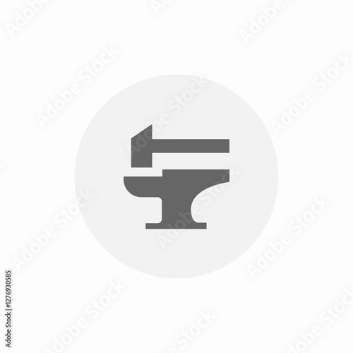 hammer anvil icon sign vector