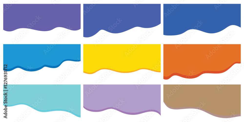 Web Dividers Shape Templates. Web Curve Wave Lines, Abstract Design Element for Top, Bottom Page of Web Site. Divider Header, Separator for App, Banners or Posters and website Web Dividers Shape Templates. Web Curve Wave Lines, Abstract Design Element for Top, Bottom Page of Web Site. Divider Header, Separator for App, Banners or Posters and website