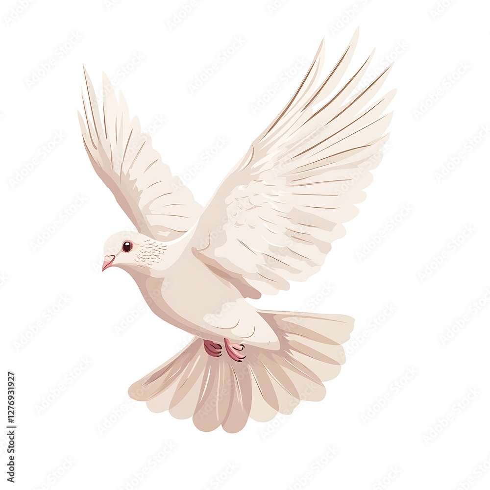 Obraz premium Majestic dove in flight against a bright backdrop image