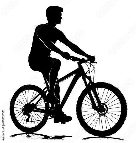 Cyclist silhouette for sports blogs, fitness posters, outdoor adventure designs, and travel graphics