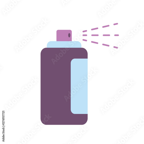 Flat Vector Illustration of a Spray Bottle in Minimalist Style with Purple and Blue Colors