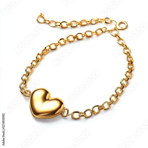 Wallpaper Mural Golden chain necklace with cute heart shape accessories accessory bracelet. Torontodigital.ca
