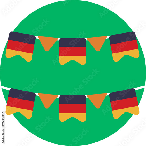 Oktoberfest Garland – A decorative garland featuring Bavarian colors and motifs, commonly used to enhance the festive atmosphere of Oktoberfest celebrations.