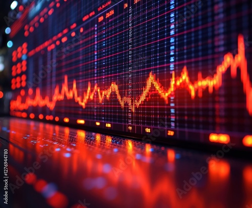 Wallpaper Mural A graph displaying the fluctuations in stock prices over time. Torontodigital.ca