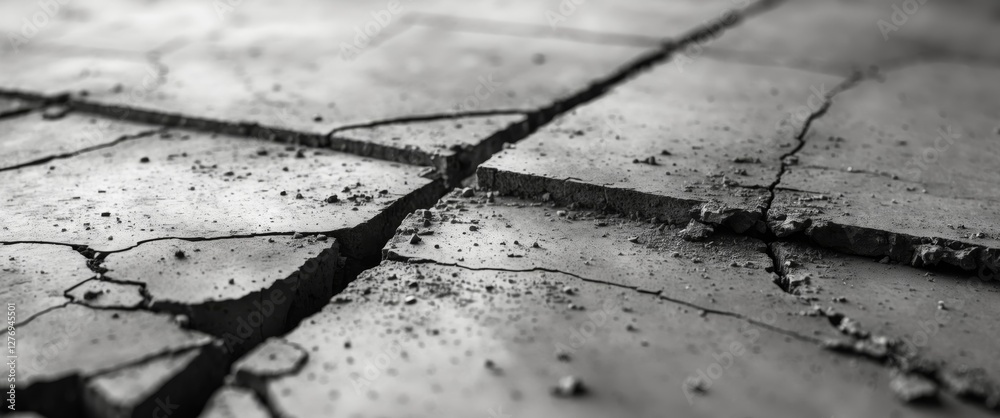 Obraz premium Concrete surface texture featuring cracks and imperfections suitable for background use.