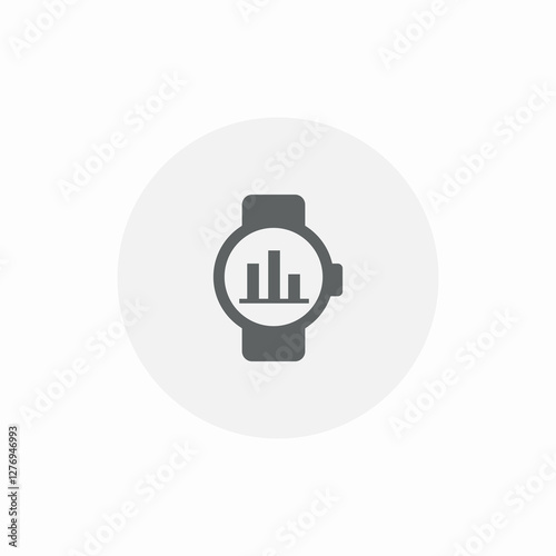 watch data analysis icon sign vector