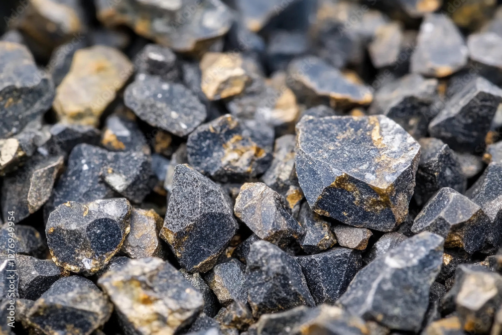 Close-up view of rare earth neodymium mineral clusters. Generative AI Close-up view of rare earth neodymium mineral clusters. Generative AI