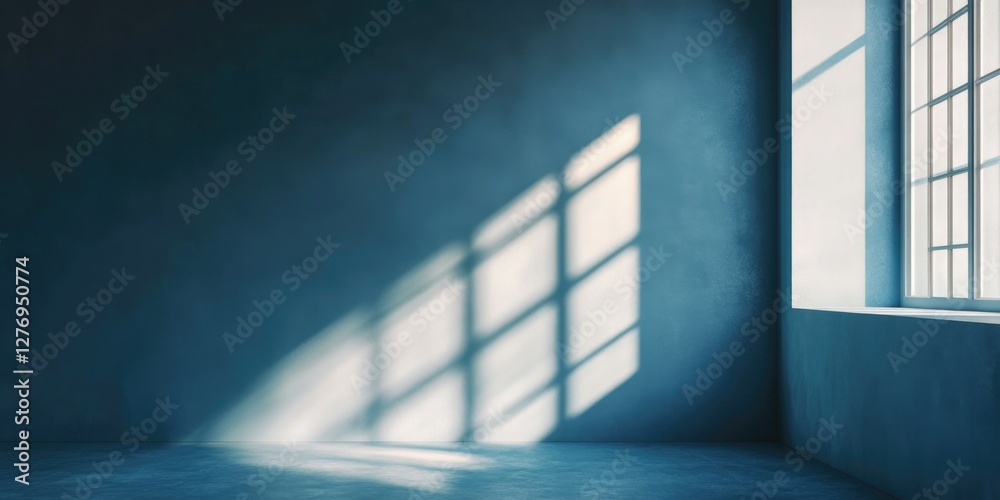 Fototapeta premium Moody prison cell with sunlight streaming through slats, creating shadows on the floor.