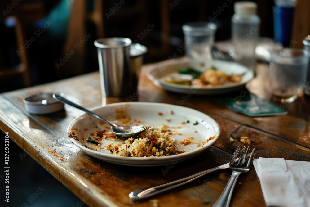 Unattended Plates and Cutlery in Restaurant: A Reflection on Food Waste and Leftover Meals Unattended Plates and Cutlery in Restaurant: A Reflection on Food Waste and Leftover Meals