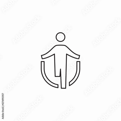 jump rope exercises icon sign vector
