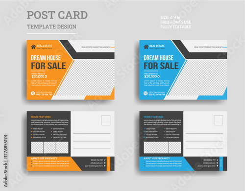 Real estate post card template design