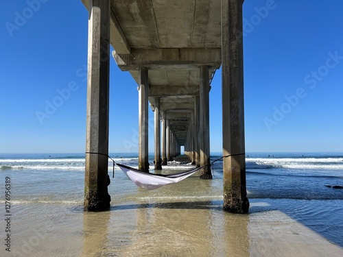 Hammock in front of the Pacific Ocean photo